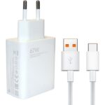 شارژر شیائومی 67 وات مدل Xiaomi 67W Fast Charger دو پین به همراه کابل